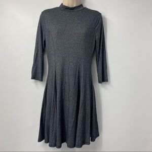 Acemi charcoal heathered long sleeve skater dress M